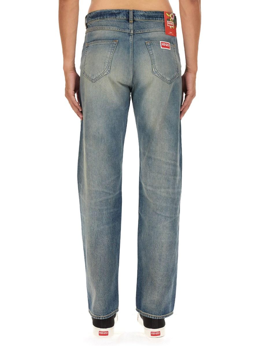KENZO JEANS STRAIGHT FIT IN DENIM DI COTONE