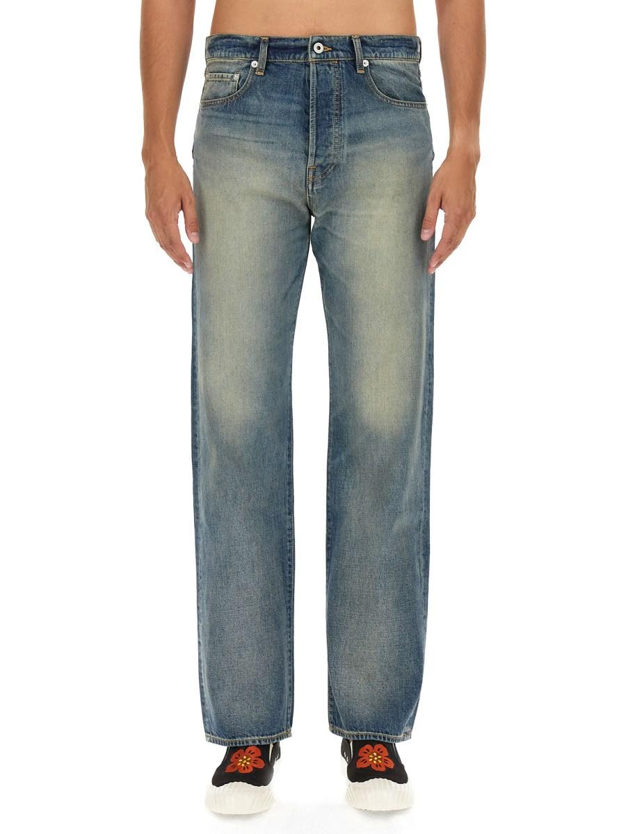 KENZO JEANS STRAIGHT FIT IN DENIM DI COTONE