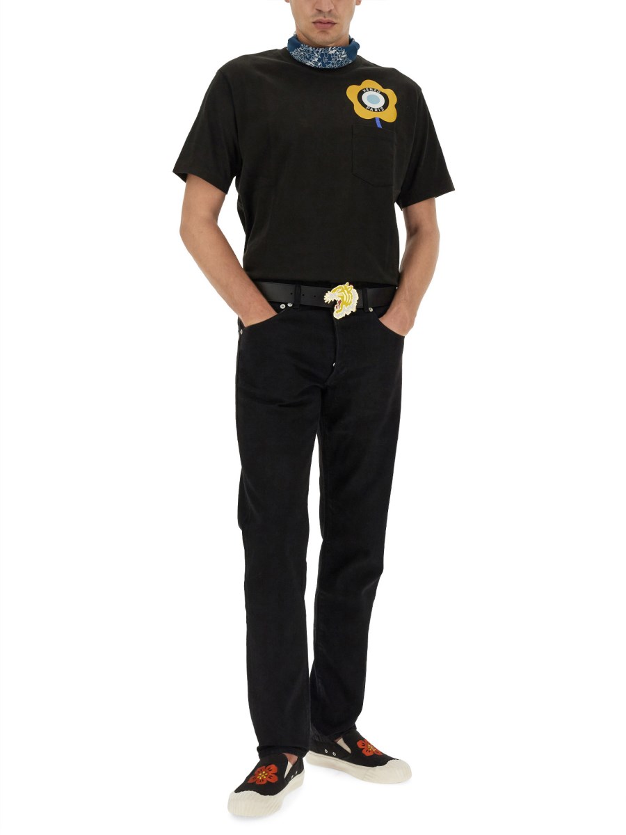 KENZO JEANS STRAIGHT LEG IN DENIM DI COTONE