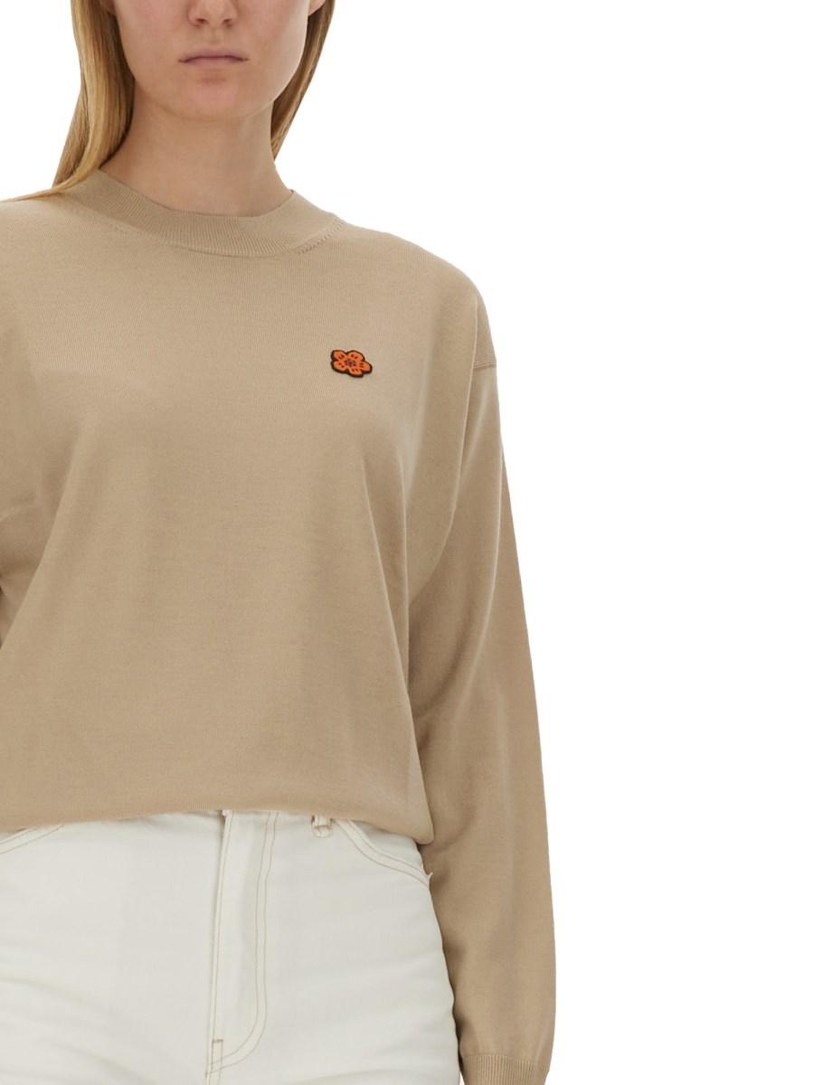 KENZO MAGLIA IN LANA CON PATCH LOGO
