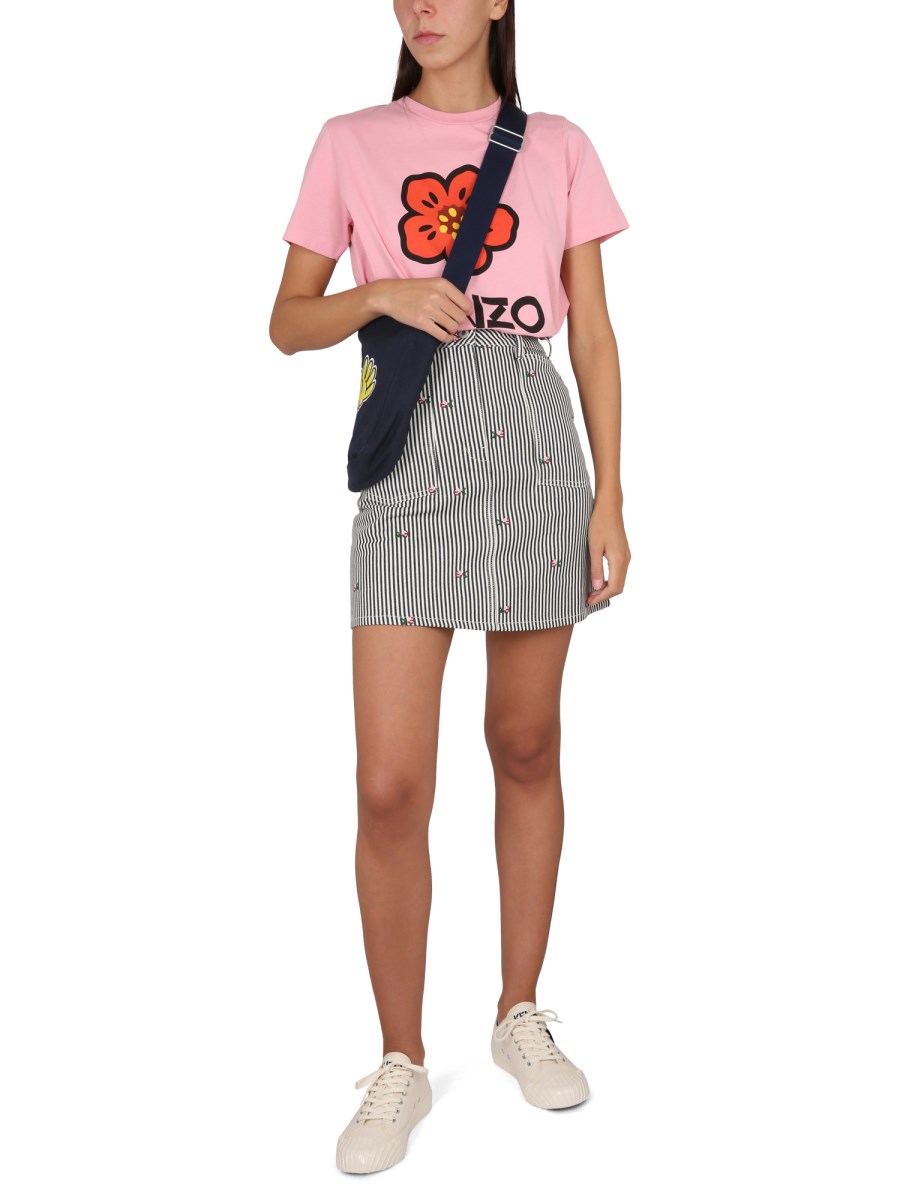 KENZO MINIGONNA CON STAMPA IN COTONE
