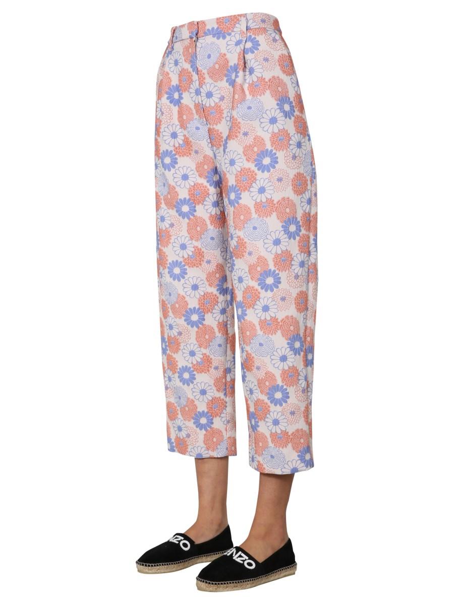 KENZO PANTALONE CROPPED CON MOTIVO "UNE FLOWER"