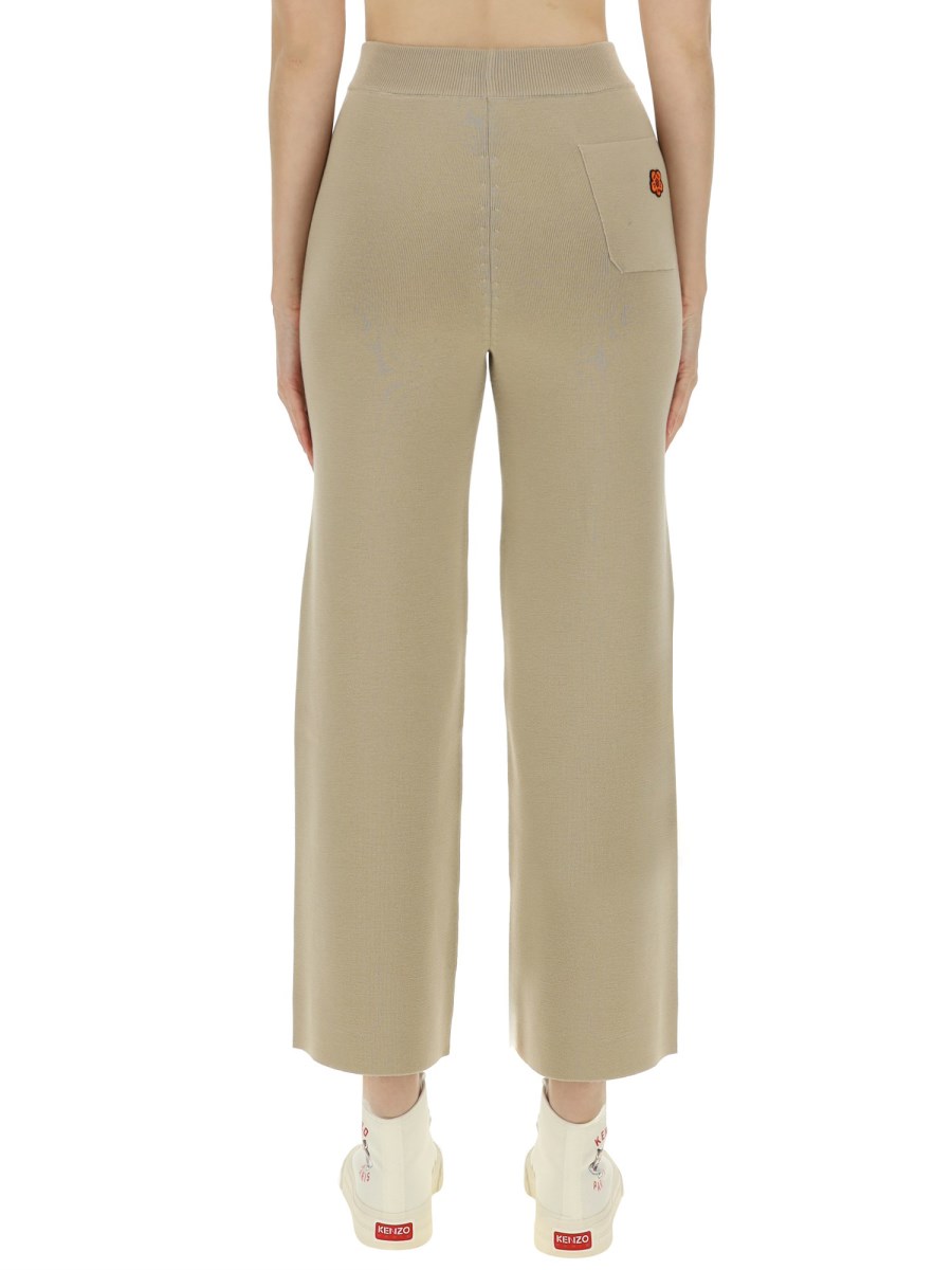 KENZO PANTALONE IN MAGLIA DI LANA CON LOGO