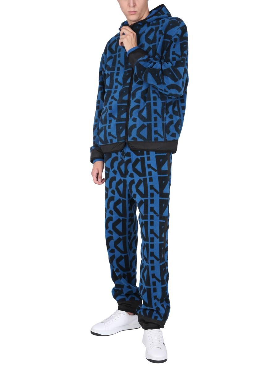 KENZO PANTALONE JOGGING IN PILE CON LOGO MONOGRAM