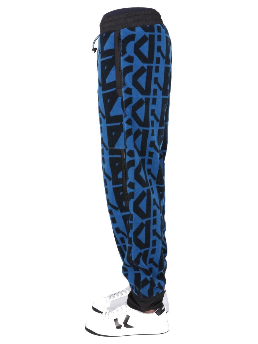 KENZO PANTALONE JOGGING IN PILE CON LOGO MONOGRAM