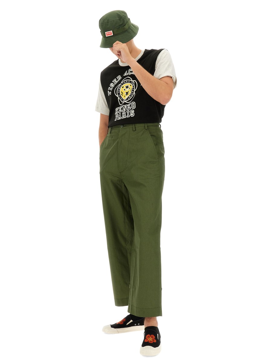 KENZO PANTALONE STRAIGHT FIT IN COTONE