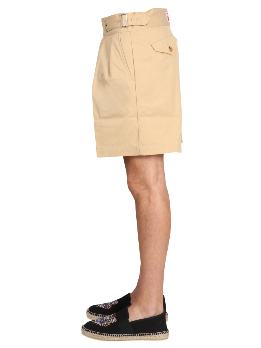 KENZO SHORT IN TWILL CON FIBBIA