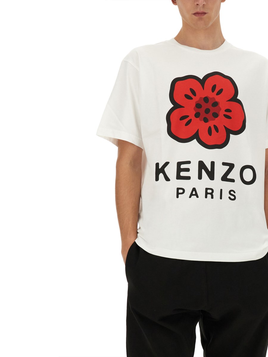 KENZO T-SHIRT BOKE FLOWER IN JERSEY DI COTONE