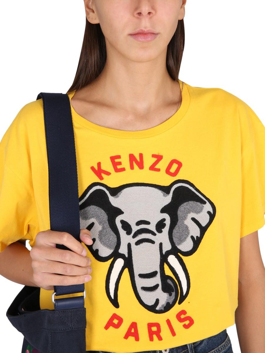 KENZO T-SHIRT CASUAL ÉLÉPHANT IN COTONE