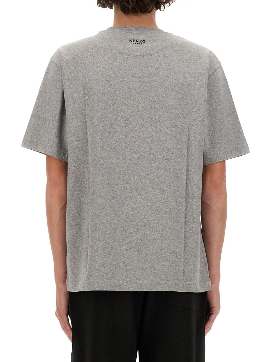 KENZO T-SHIRT IN JERSEY DI COTONE CON PATCH LOGO