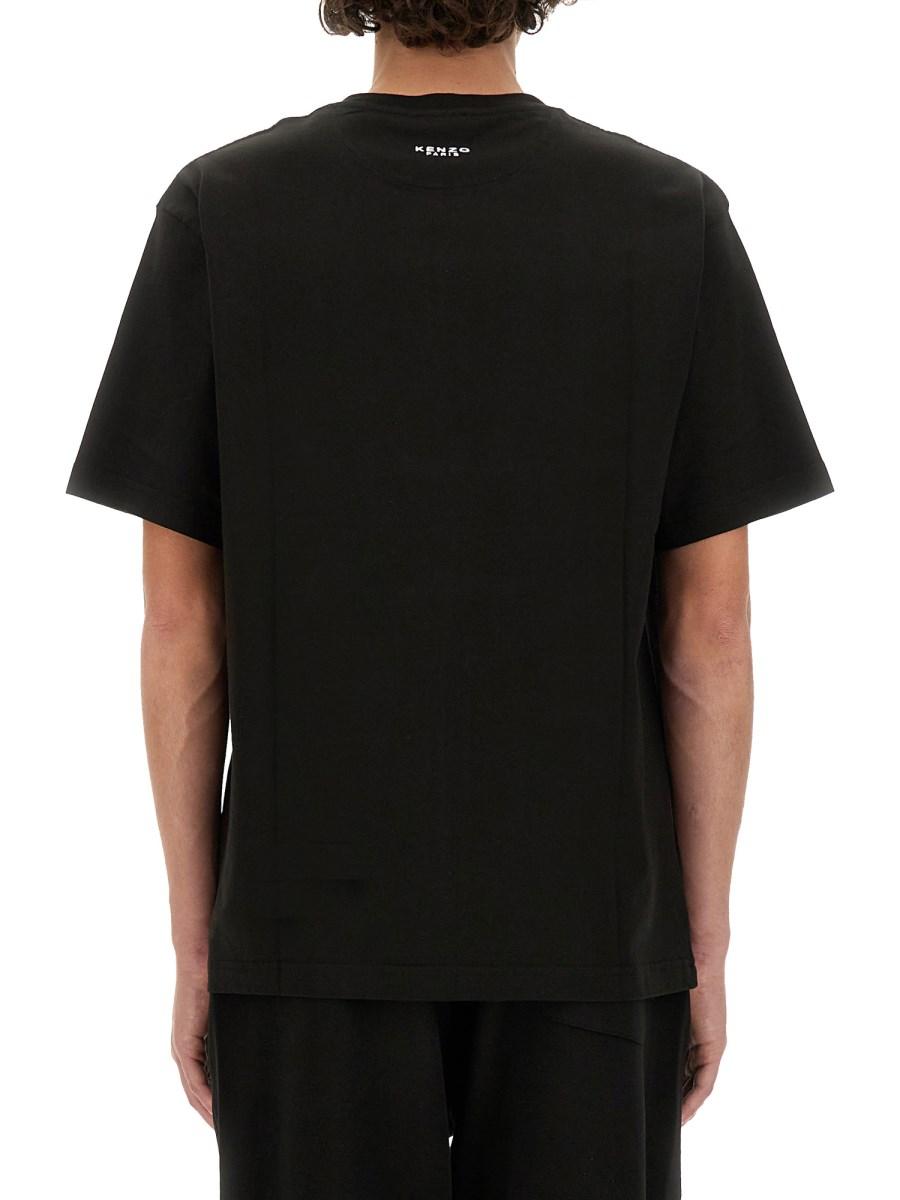 KENZO T-SHIRT IN JERSEY DI COTONE CON PATCH LOGO