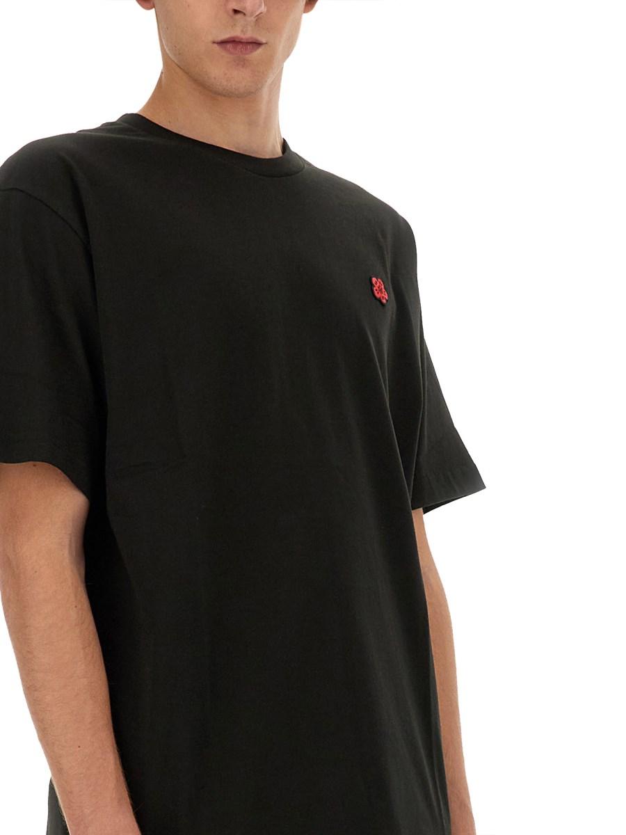 KENZO T-SHIRT IN JERSEY DI COTONE CON PATCH LOGO