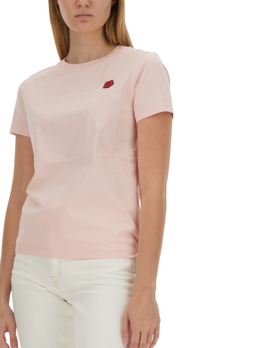 KENZO T-SHIRT IN JERSEY DI COTONE CON RICAMO LOGO
