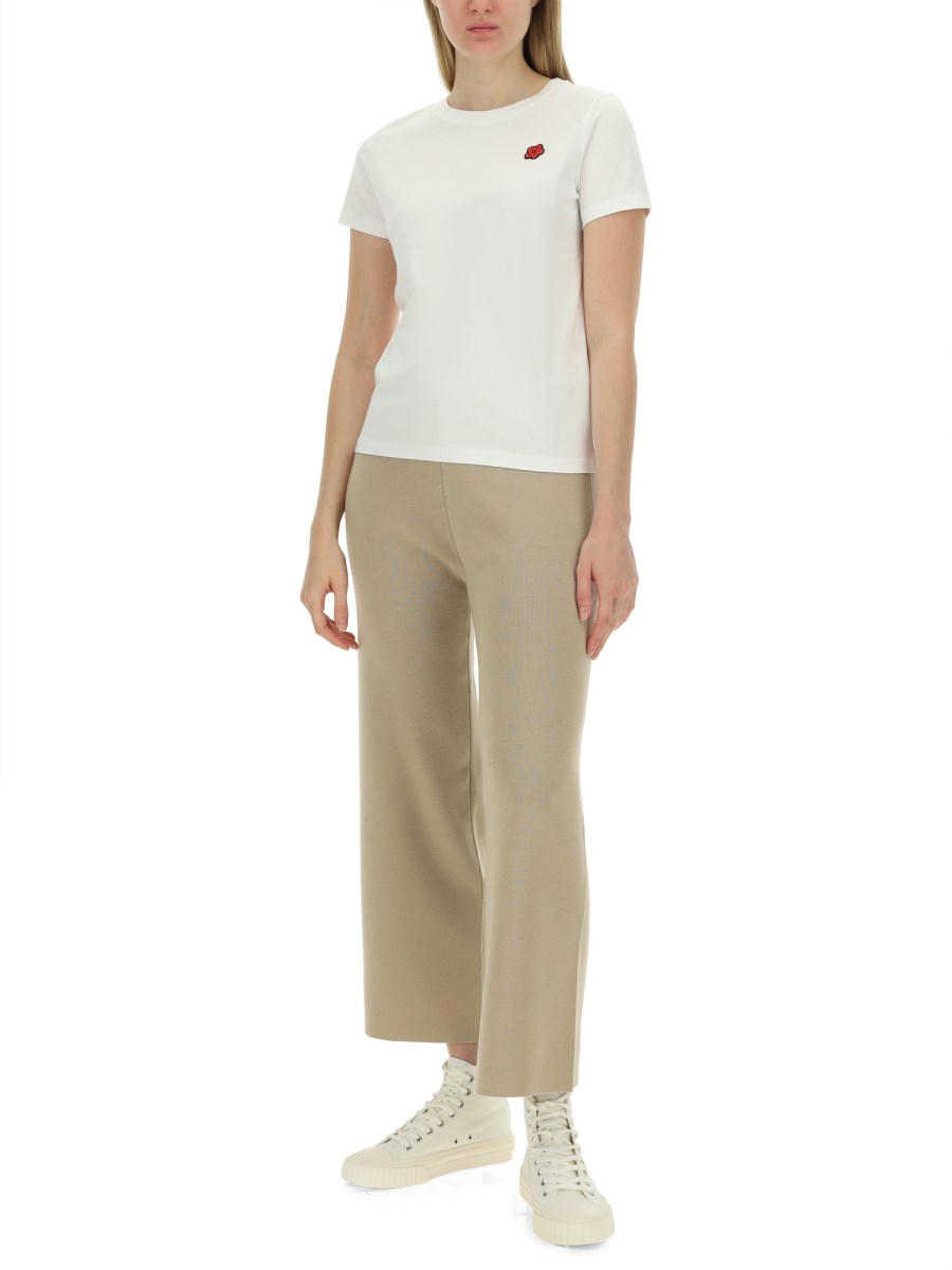 KENZO T-SHIRT IN JERSEY DI COTONE CON RICAMO LOGO