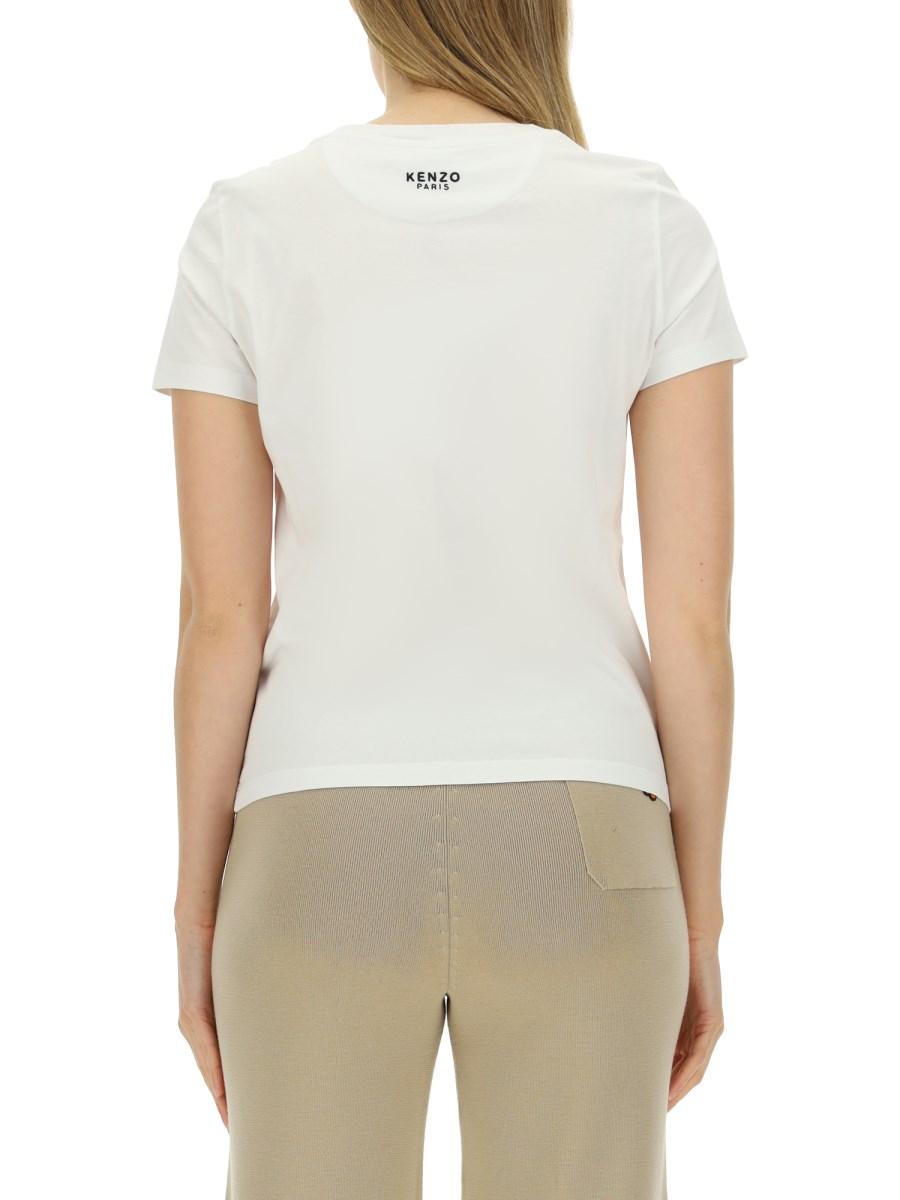 KENZO T-SHIRT IN JERSEY DI COTONE CON RICAMO LOGO