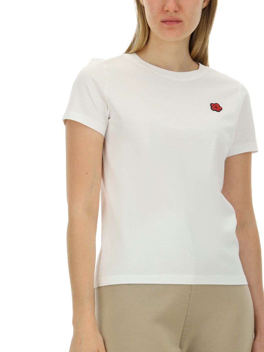 KENZO T-SHIRT IN JERSEY DI COTONE CON RICAMO LOGO
