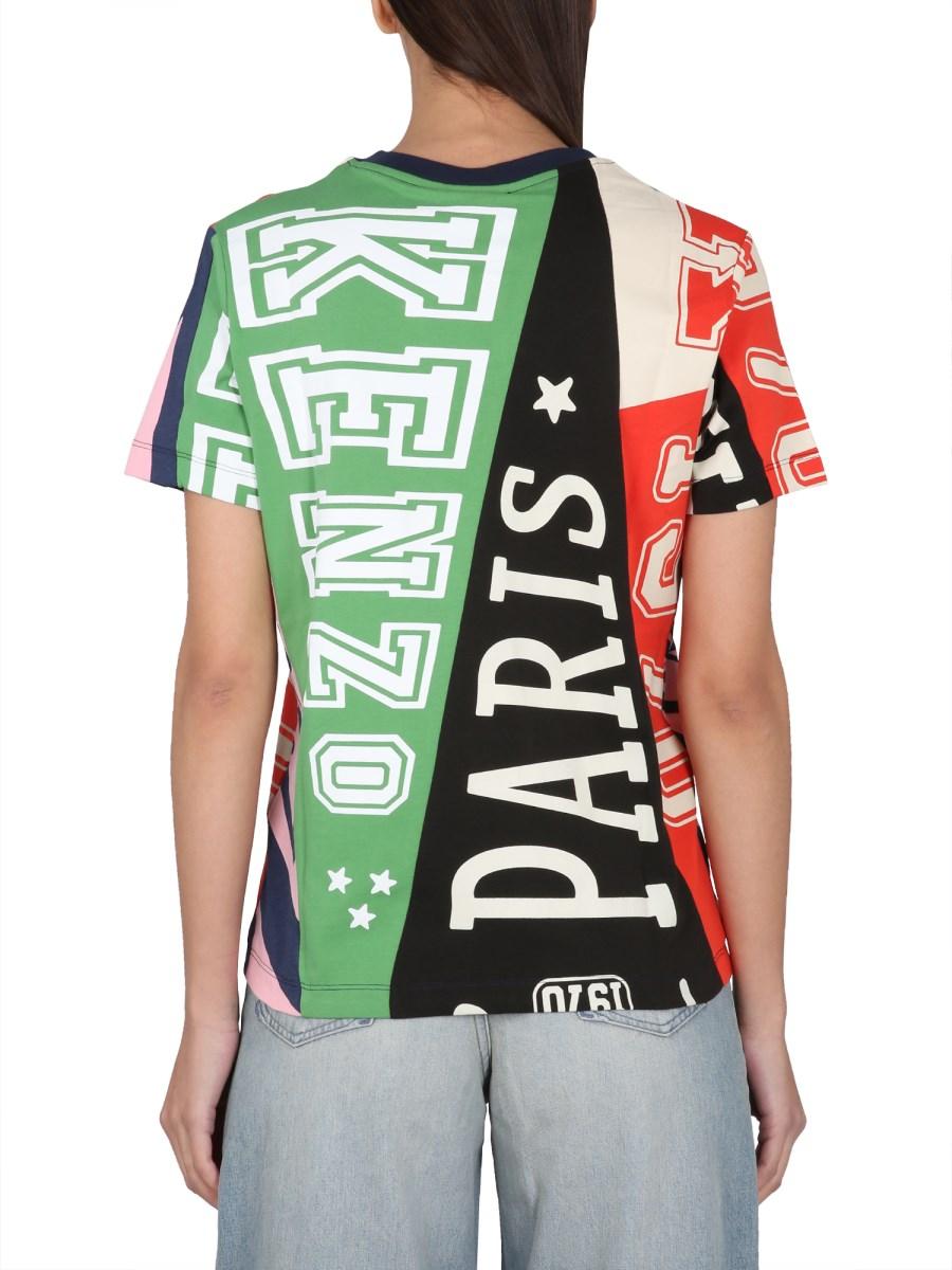 KENZO T-SHIRT IN JERSEY DI COTONE CON STAMPA LOGO