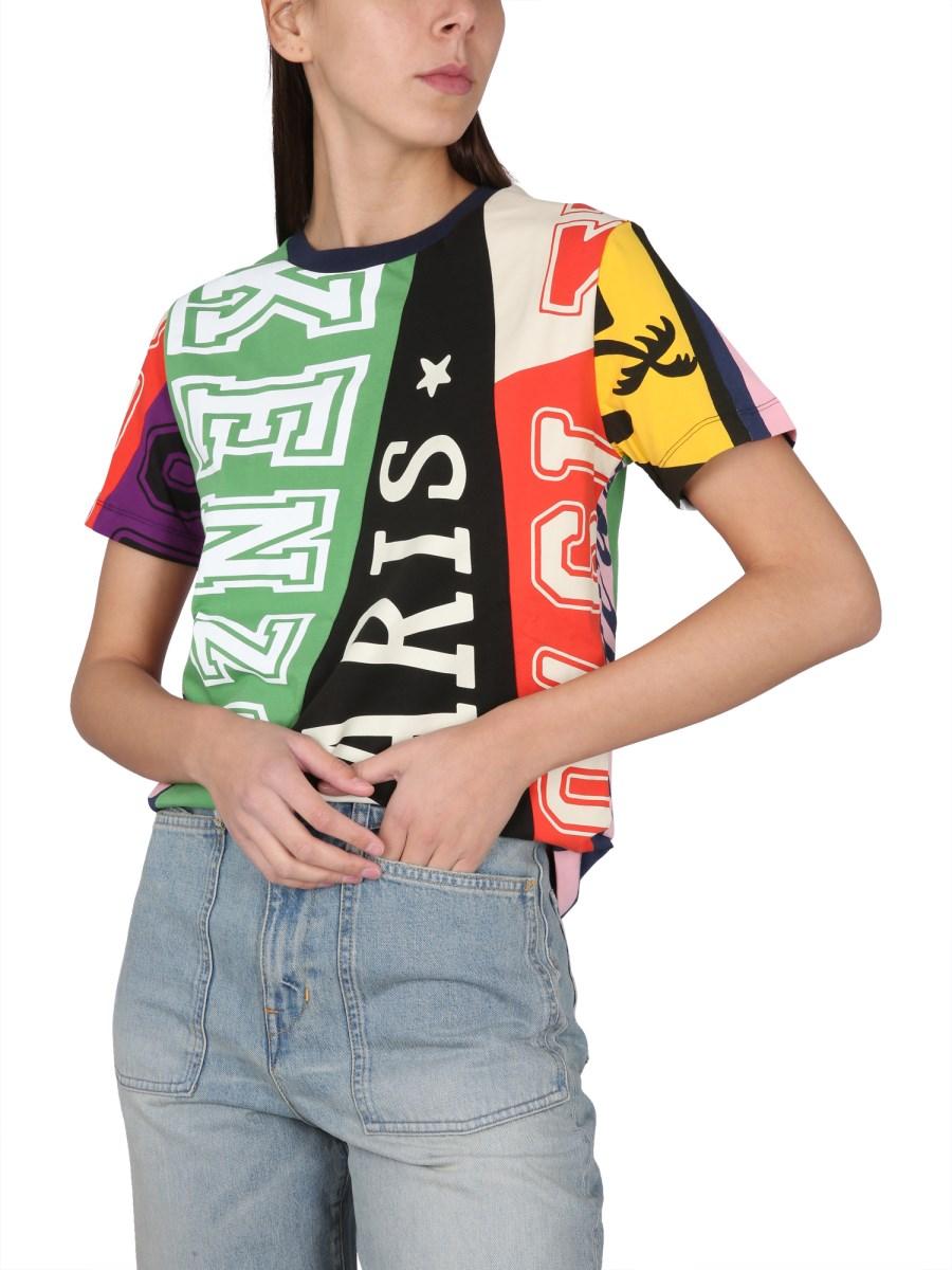 KENZO T-SHIRT IN JERSEY DI COTONE CON STAMPA LOGO