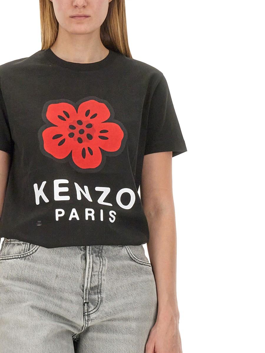 KENZO T-SHIRT IN JERSEY DI COTONE CON STAMPA LOGO