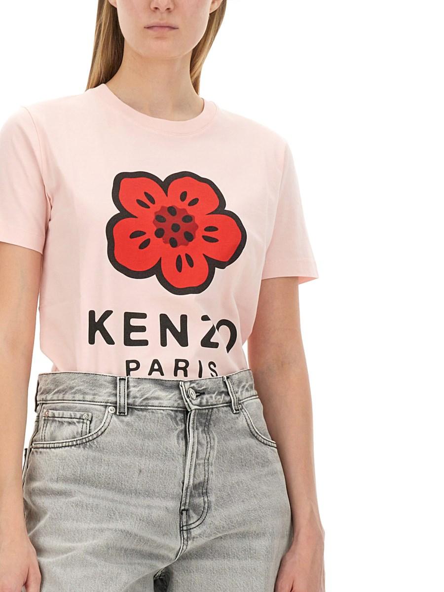 KENZO T-SHIRT IN JERSEY DI COTONE CON STAMPA LOGO