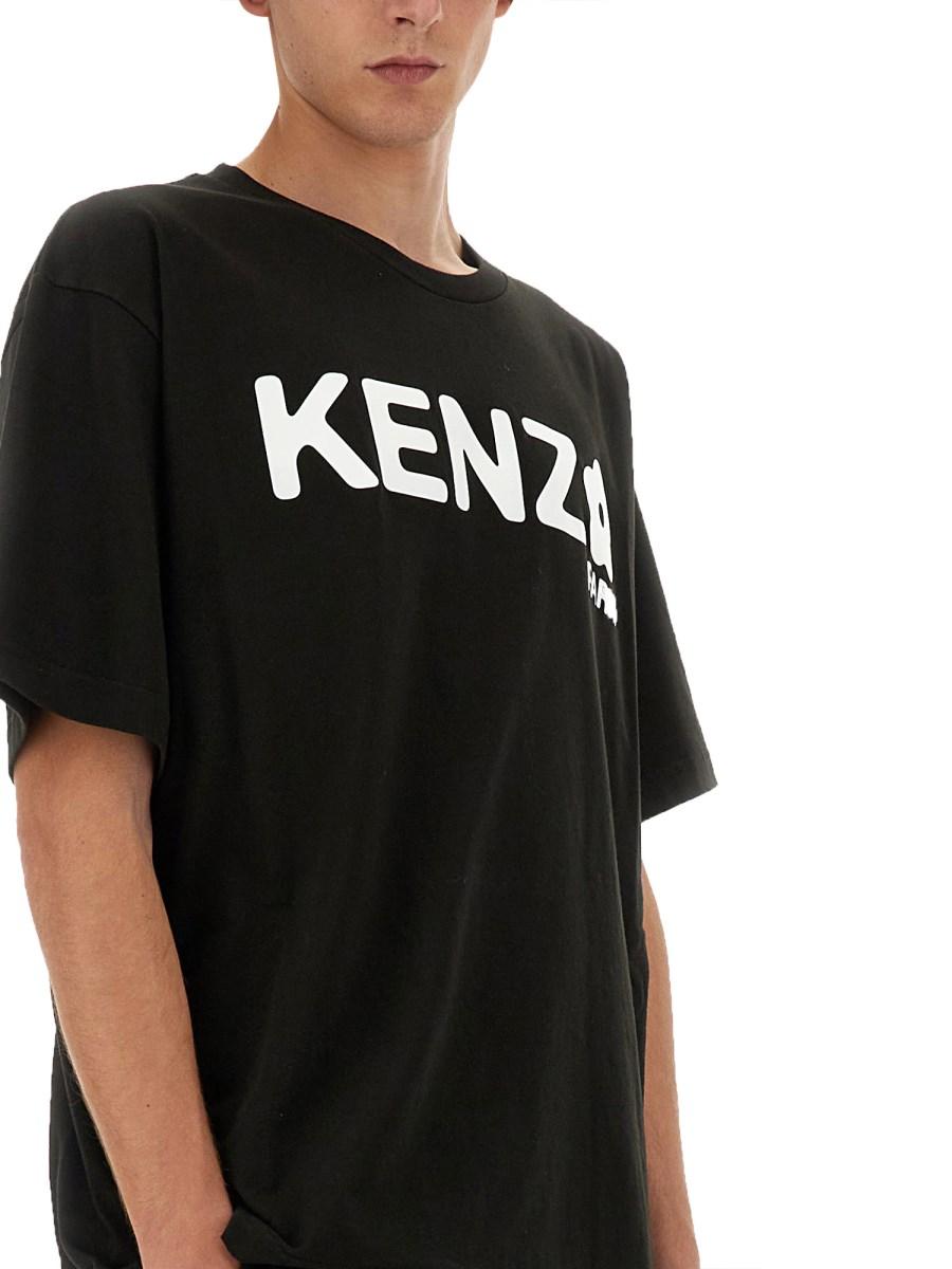 KENZO T-SHIRT IN JERSEY DI COTONE CON STAMPA LOGO