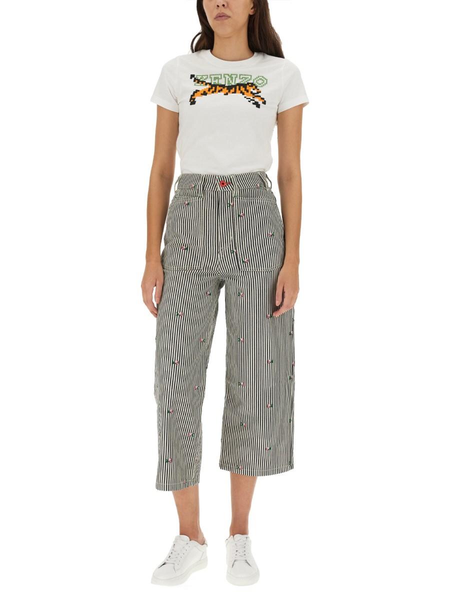 KENZO T-SHIRT PIXEL IN COTONE