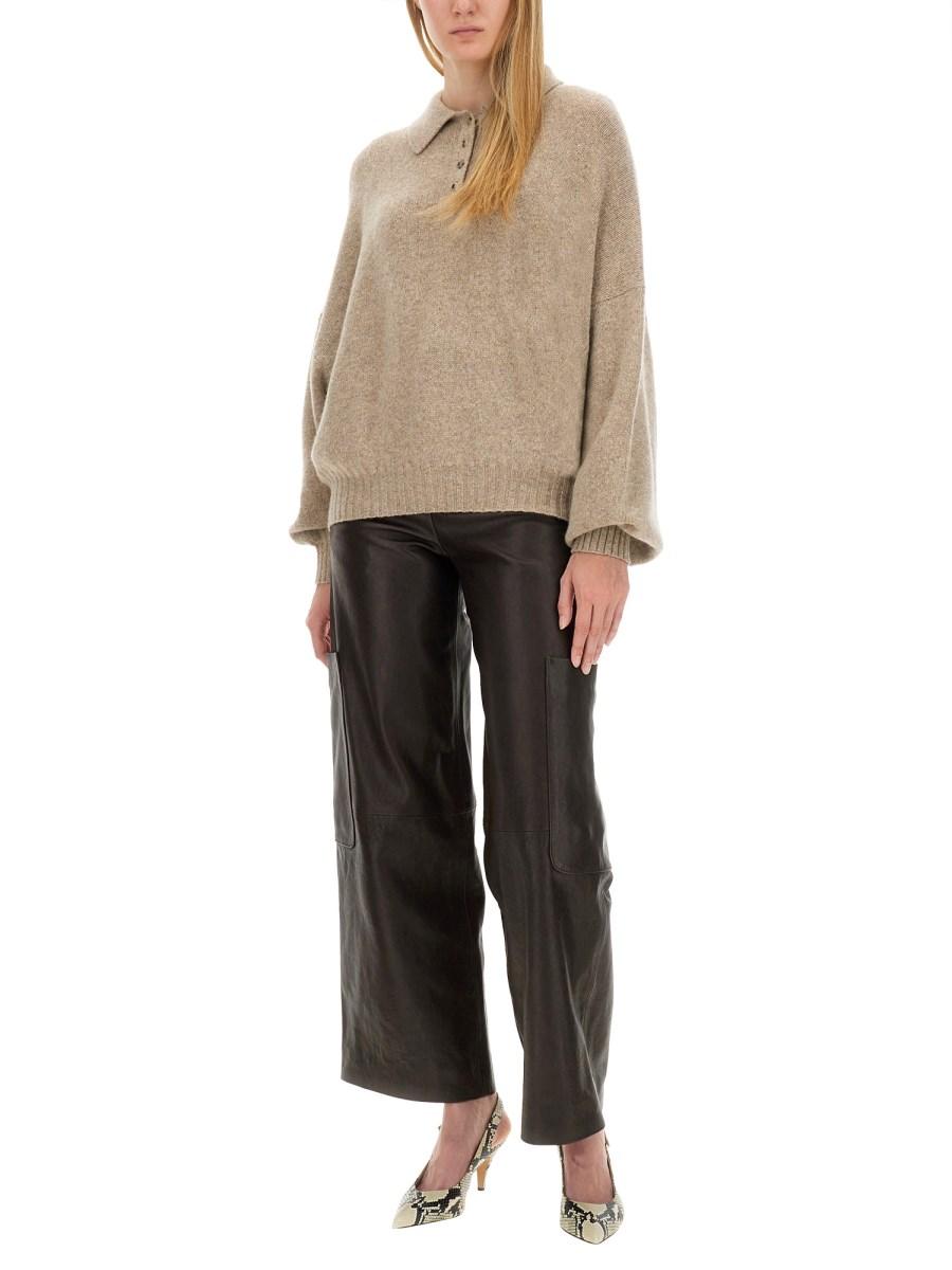 KHAITE PANTALONE THE CAITON IN PELLE