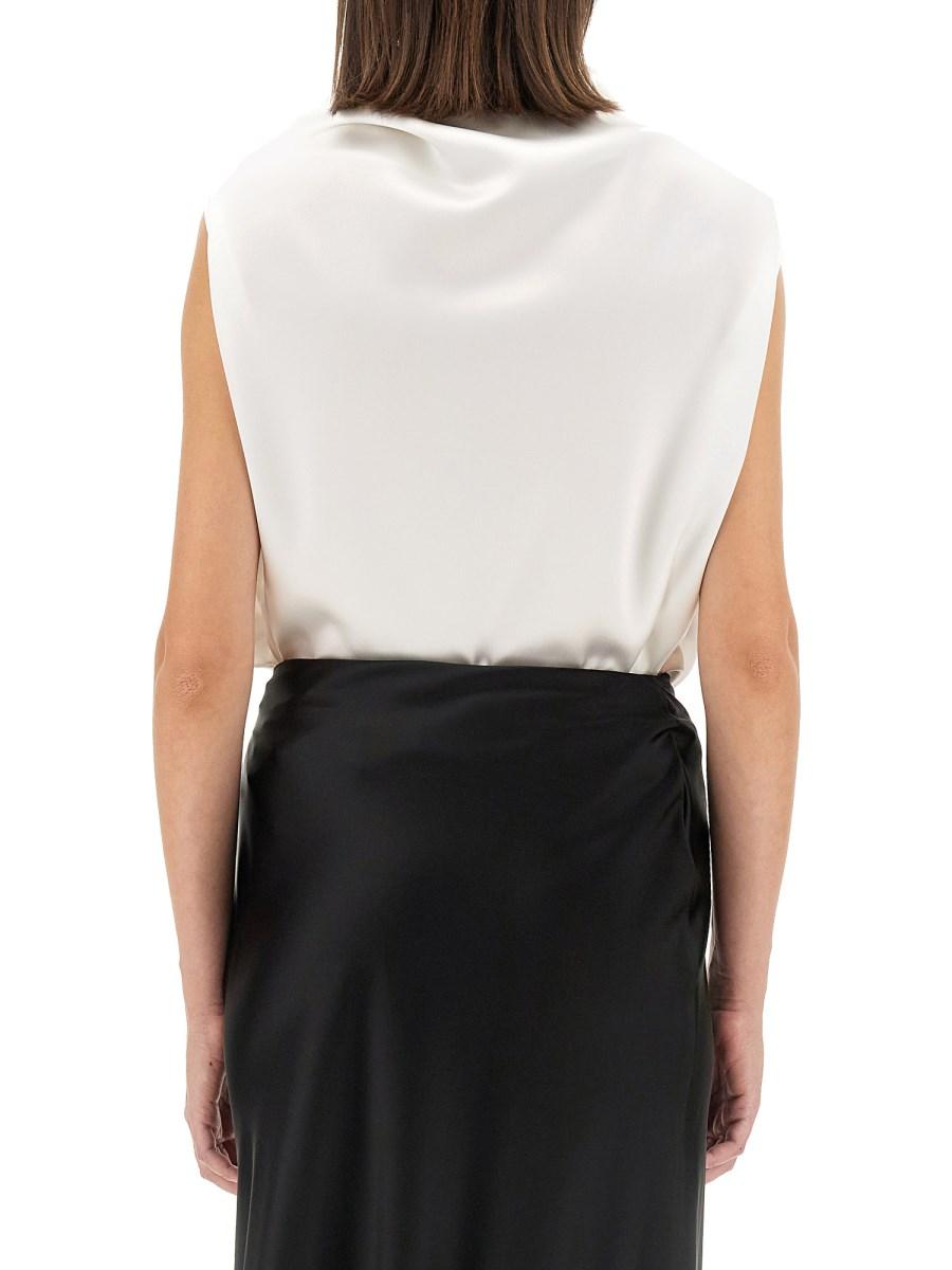 KITON CAMICIA CON COLLO SCESO IN SATIN