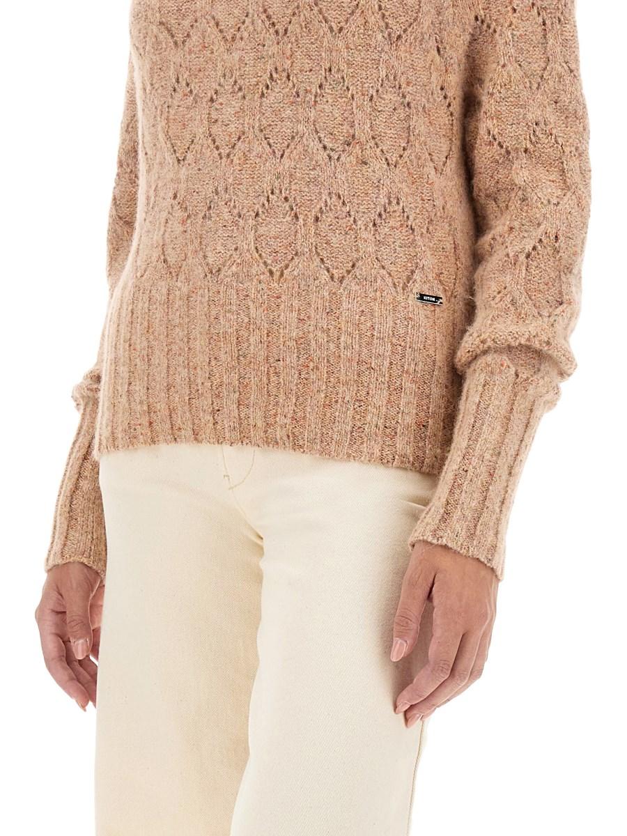 KITON MAGLIA IN MISTO LANA CON COLLO ALTO
