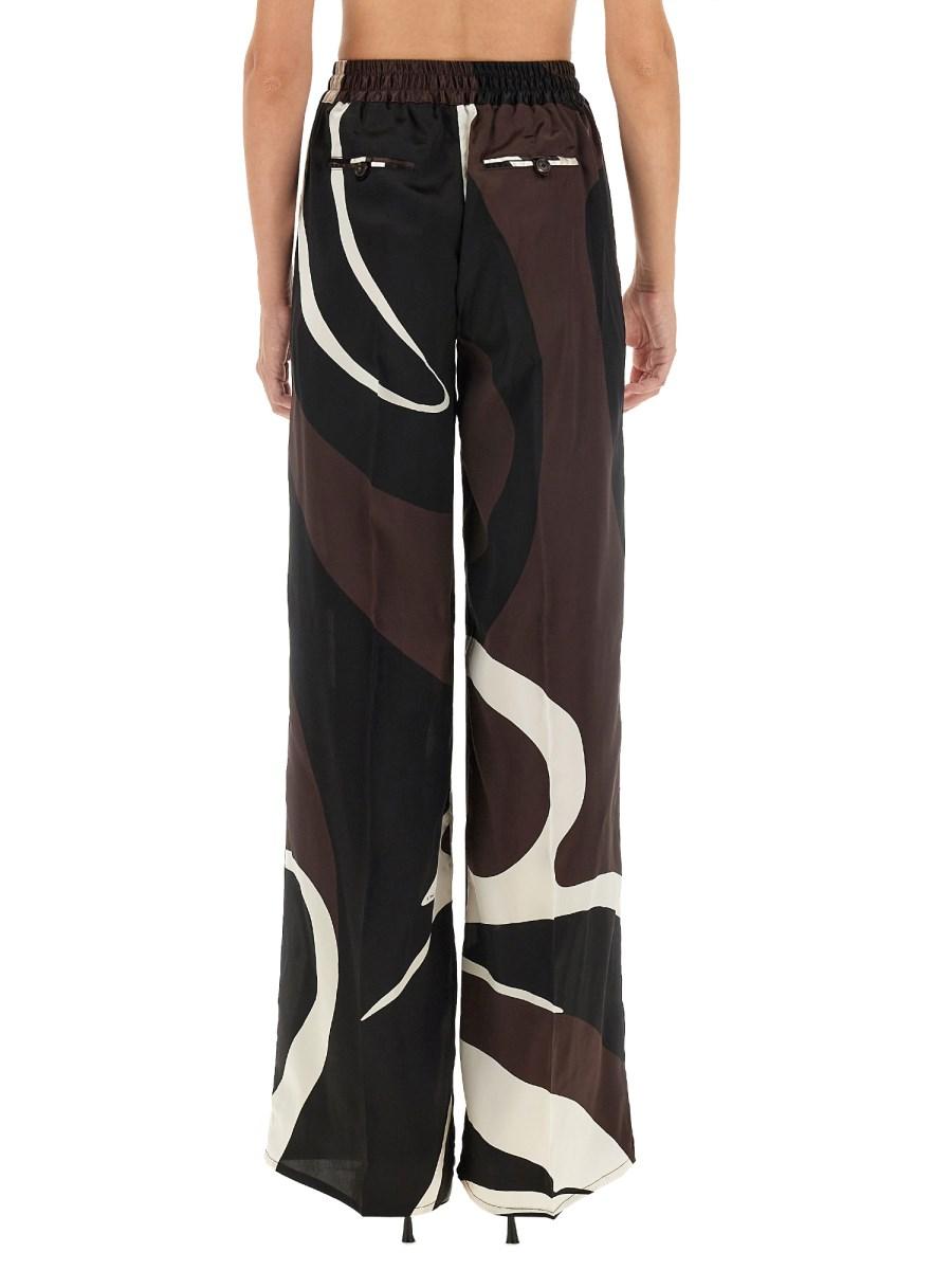 KITON PANTALONE IN SETA CON STAMPA