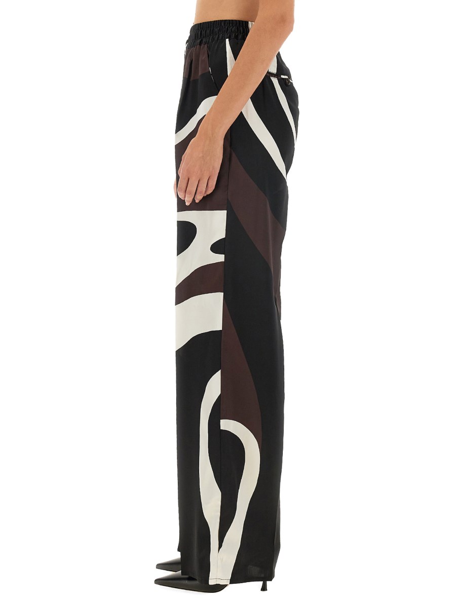 KITON PANTALONE IN SETA CON STAMPA