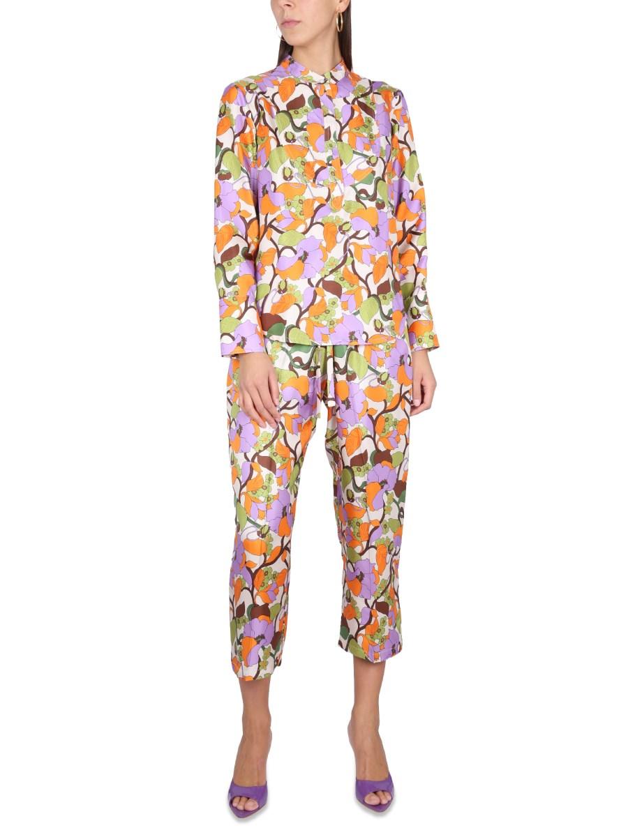 LA DOUBLEJ PANTALONE DRAWSTRING IN TWILL DI SETA