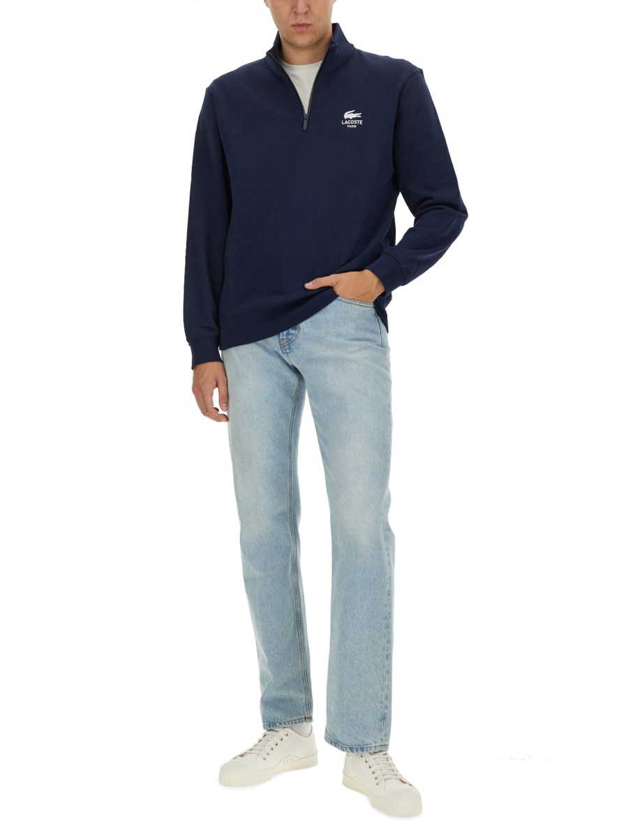 LACOSTE FELPA IN COTONE CON LOGO