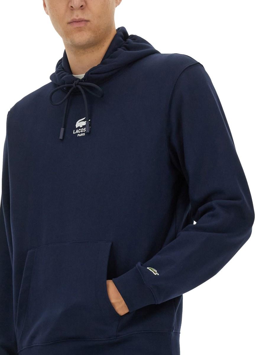 LACOSTE FELPA IN COTONE CON LOGO