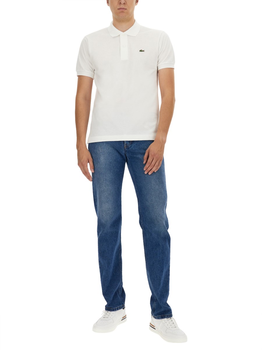 LACOSTE POLO IN PIQUE DI COTONE CON LOGO