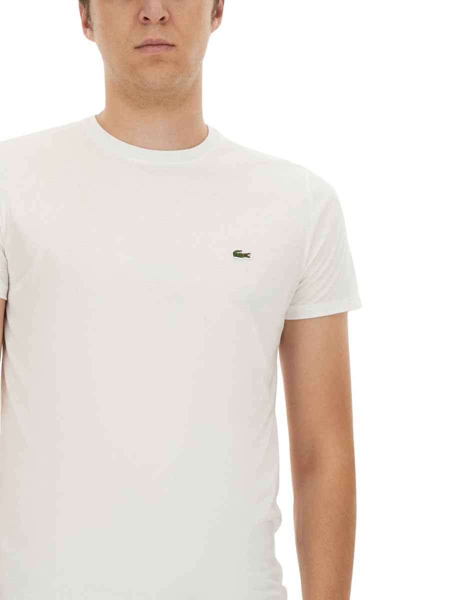 LACOSTE T-SHIRT IN JERSEY DI COTONE CON LOGO