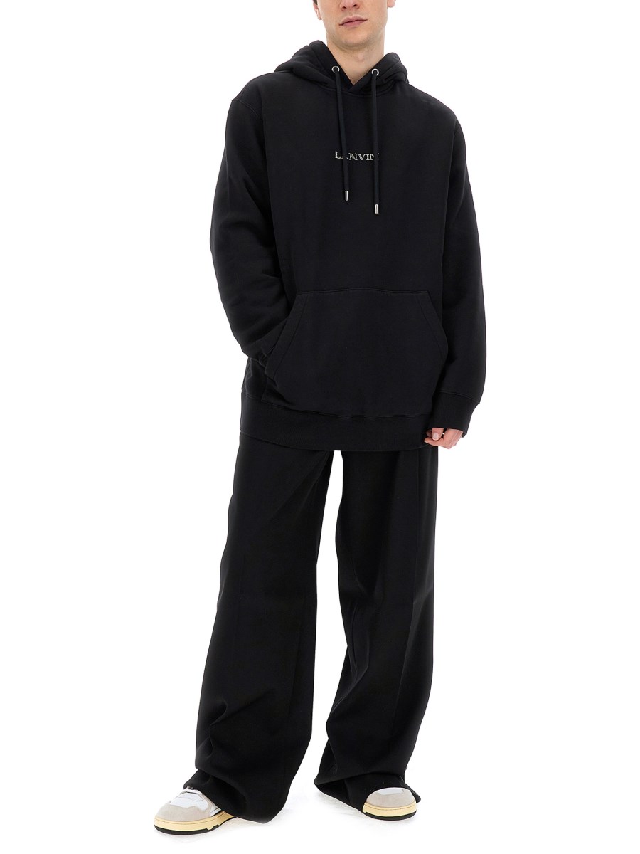 LANVIN FELPA IN COTONE CON LOGO