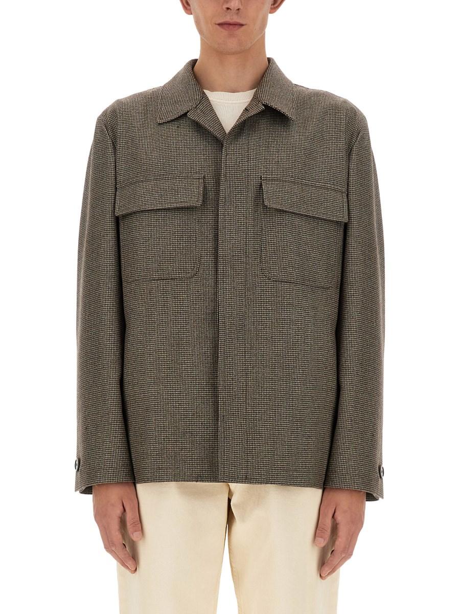 LARDINI GIACCA CAMICIA IN LANA E CASHMERE