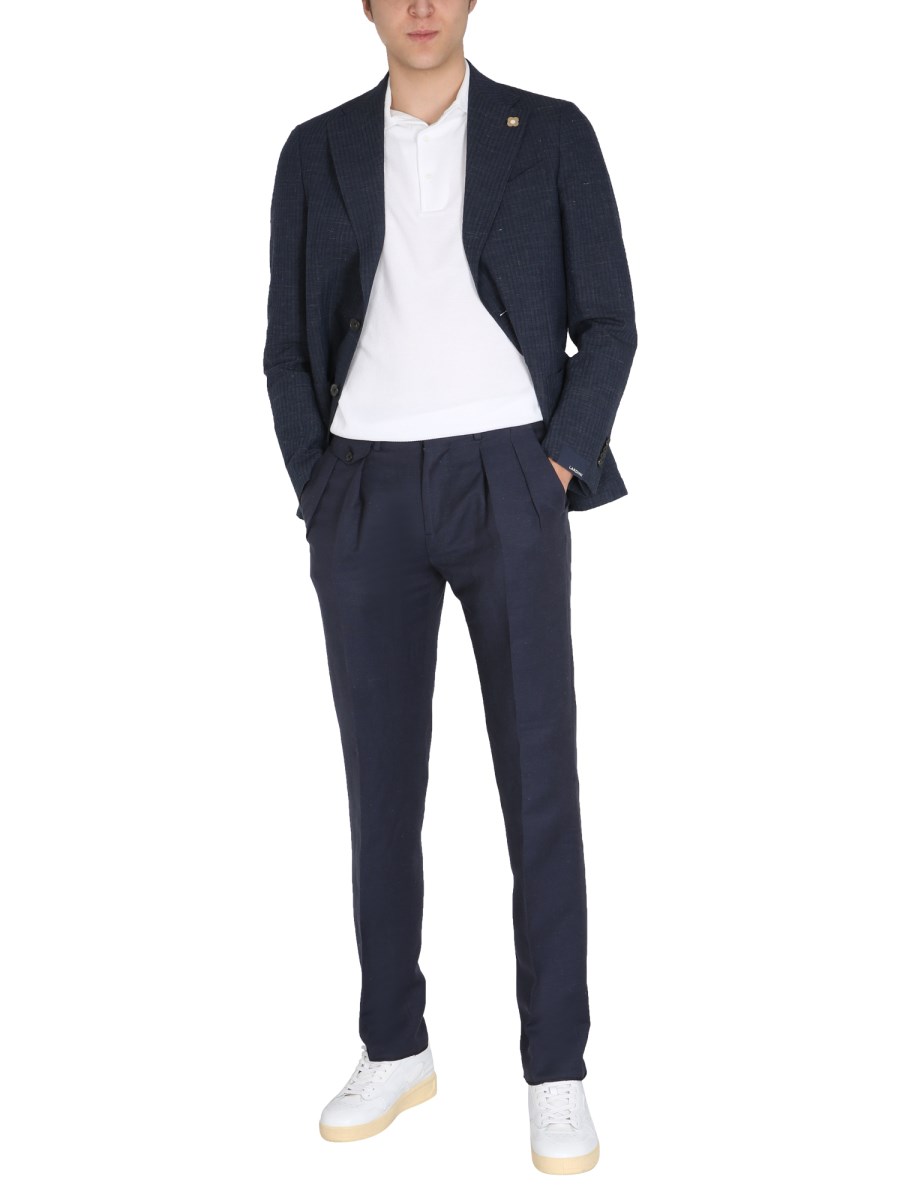 LARDINI GIACCA MONOPETTO IN MISTO LINO