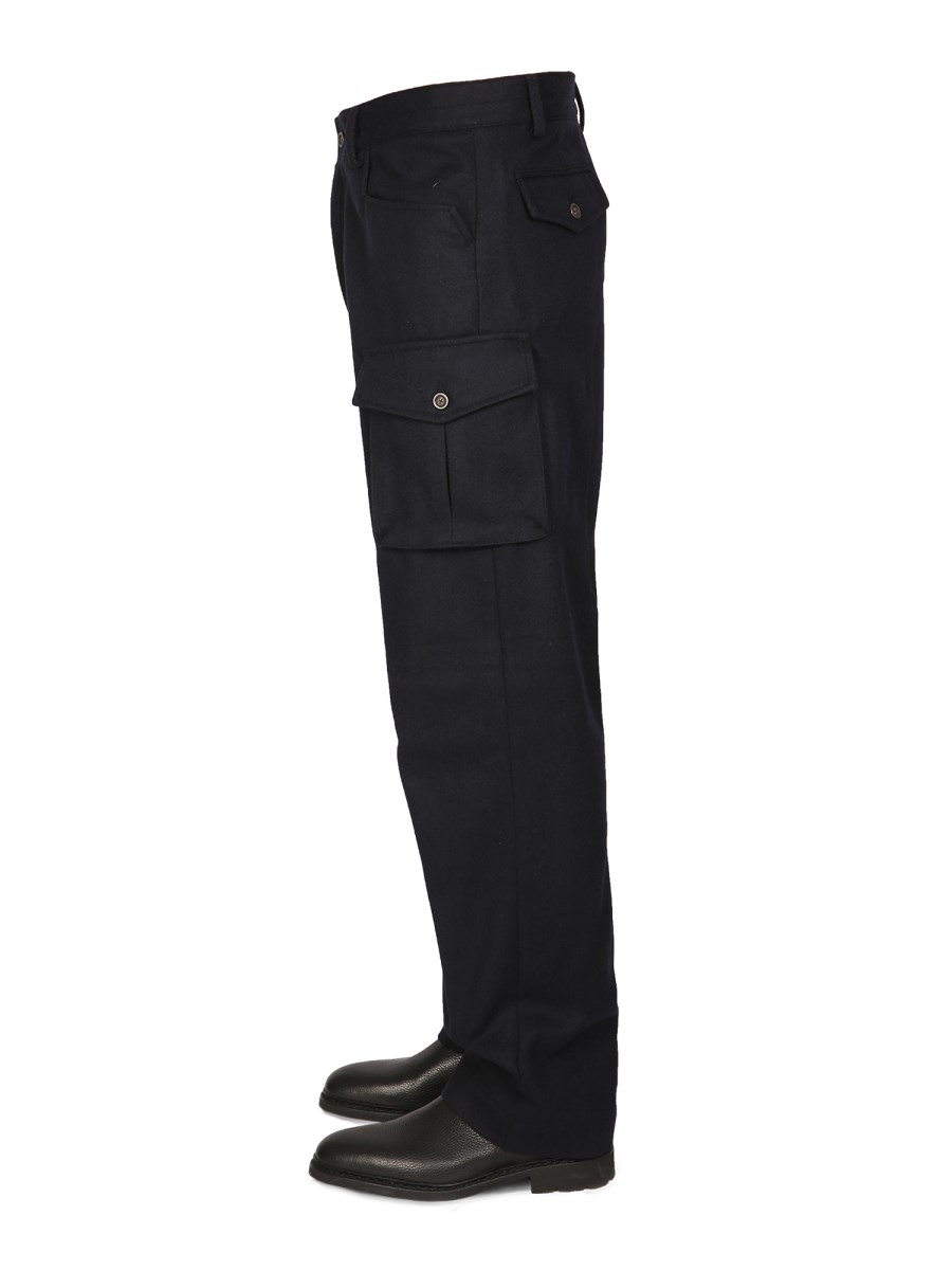 LARDINI PANTALONE CARGO IN FLANELLA CARDATA