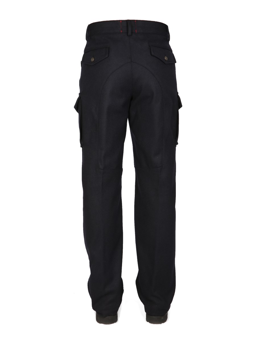 LARDINI PANTALONE CARGO IN FLANELLA CARDATA