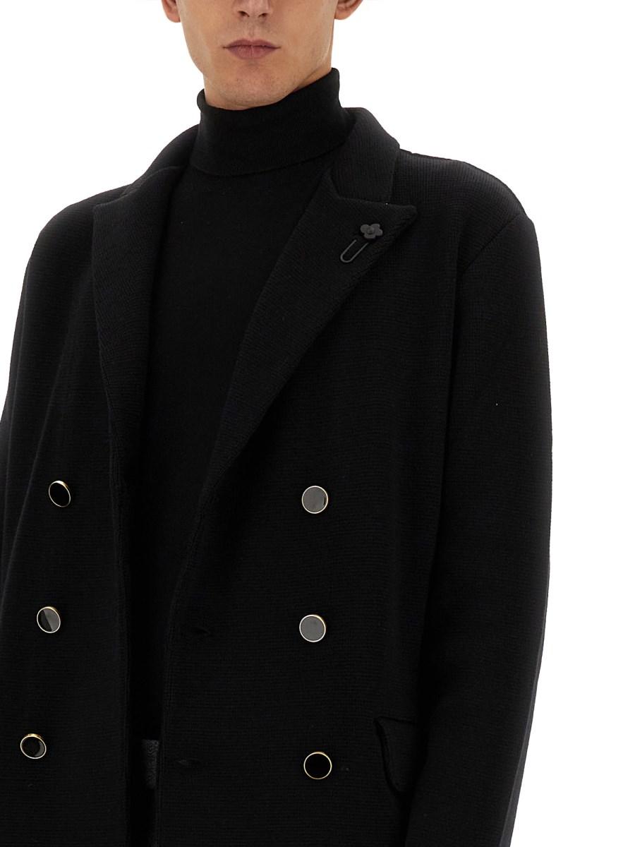 LARDINI PEACOAT DOPPIOPETTO IN LANA
