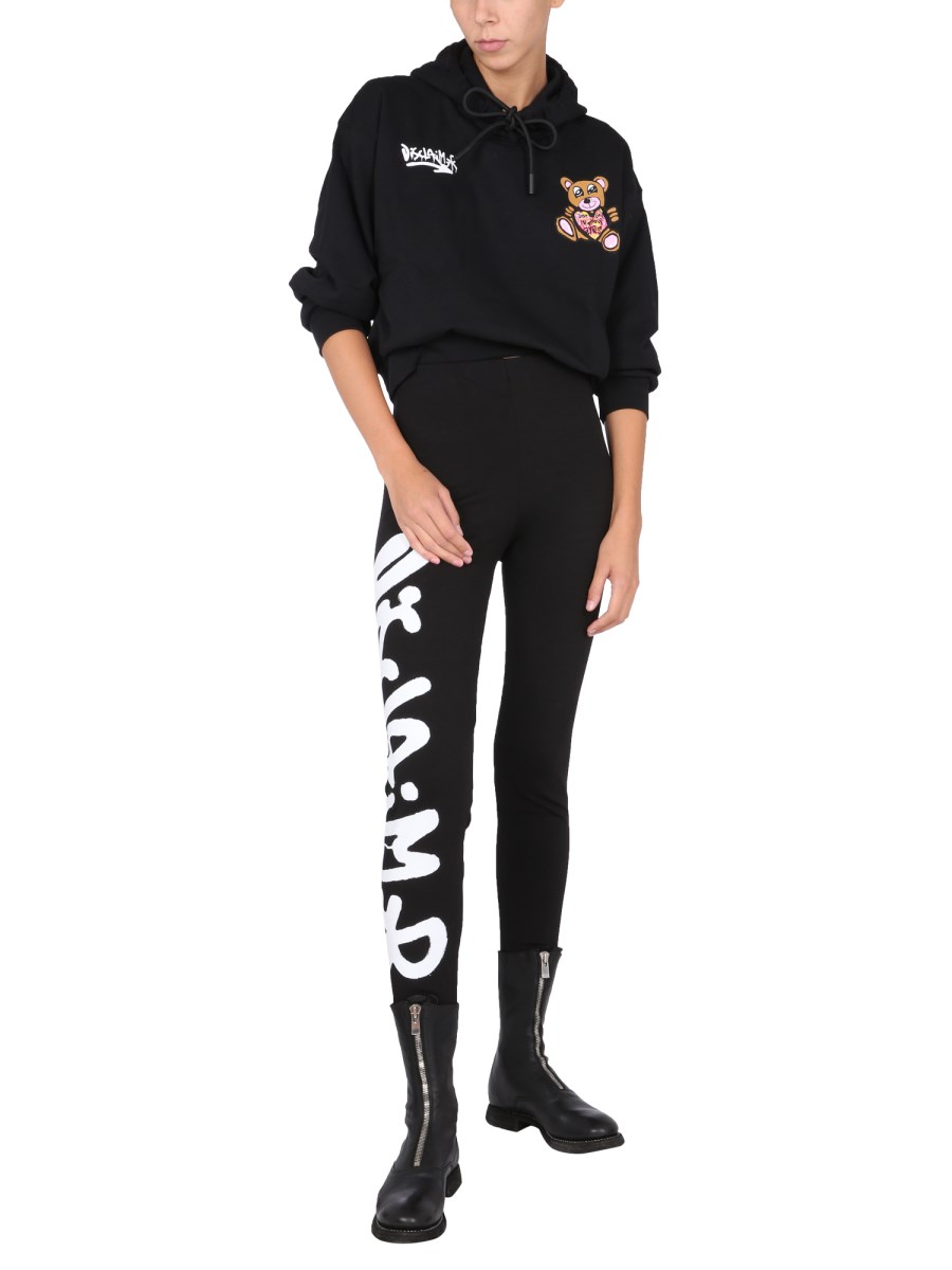 DISCLAIMER LEGGINS IN MISTO VISCOSA CON STAMPA LOGO