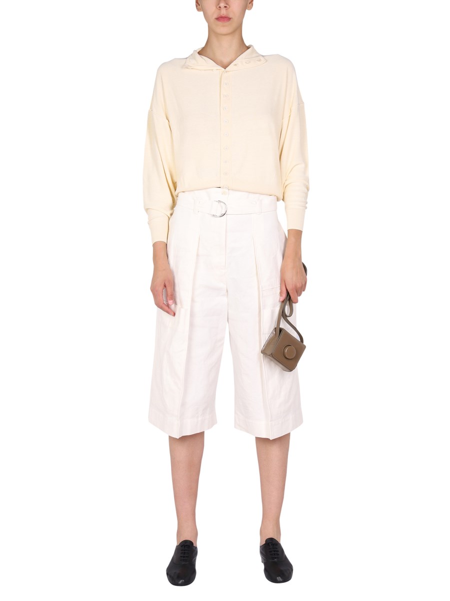LEMAIRE BERMUDA IN COTONE CON CINTURA