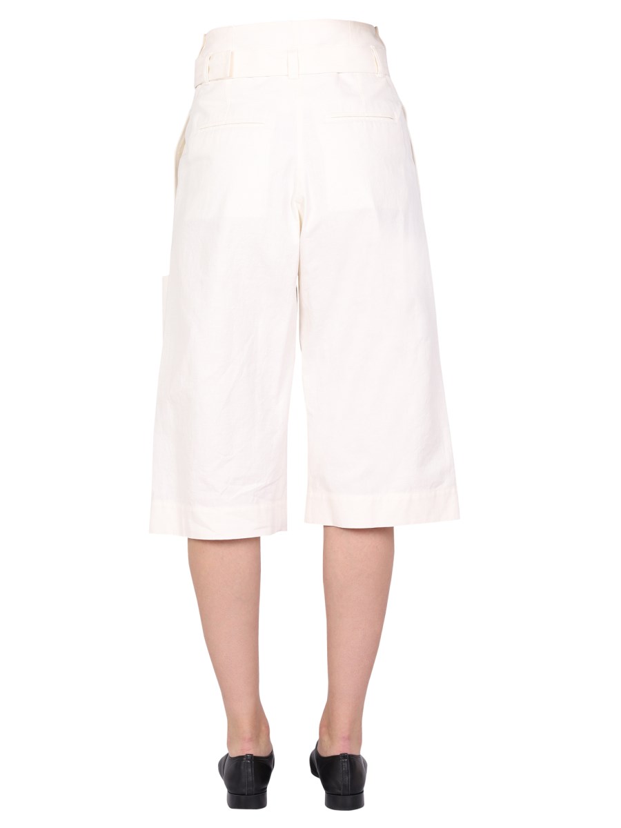 LEMAIRE BERMUDA IN COTONE CON CINTURA