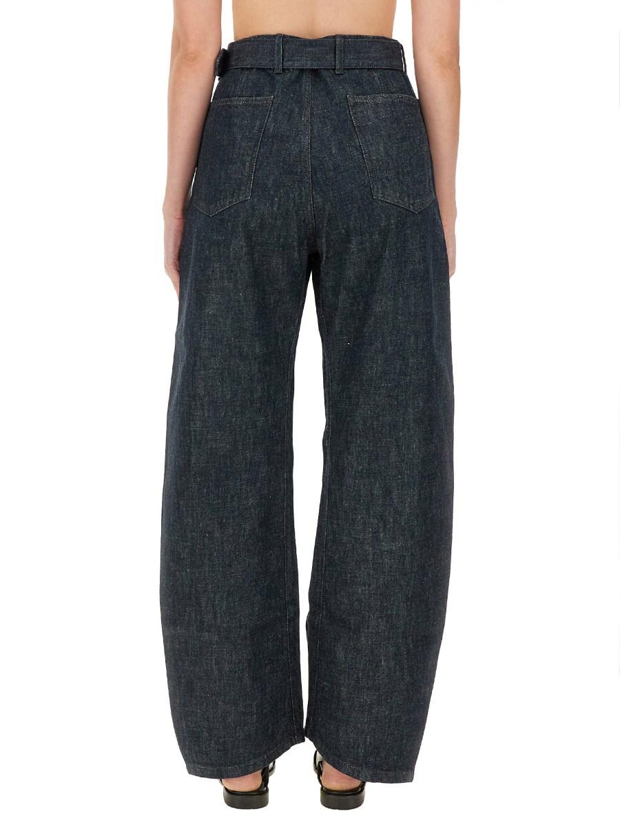 LEMAIRE PANTALONE CON CINTURA IN DENIM DI COTONE