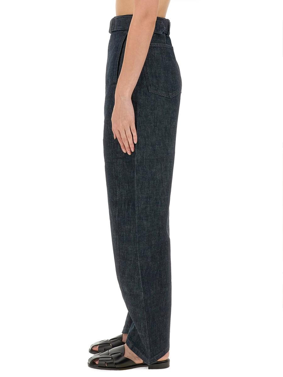 LEMAIRE PANTALONE CON CINTURA IN DENIM DI COTONE