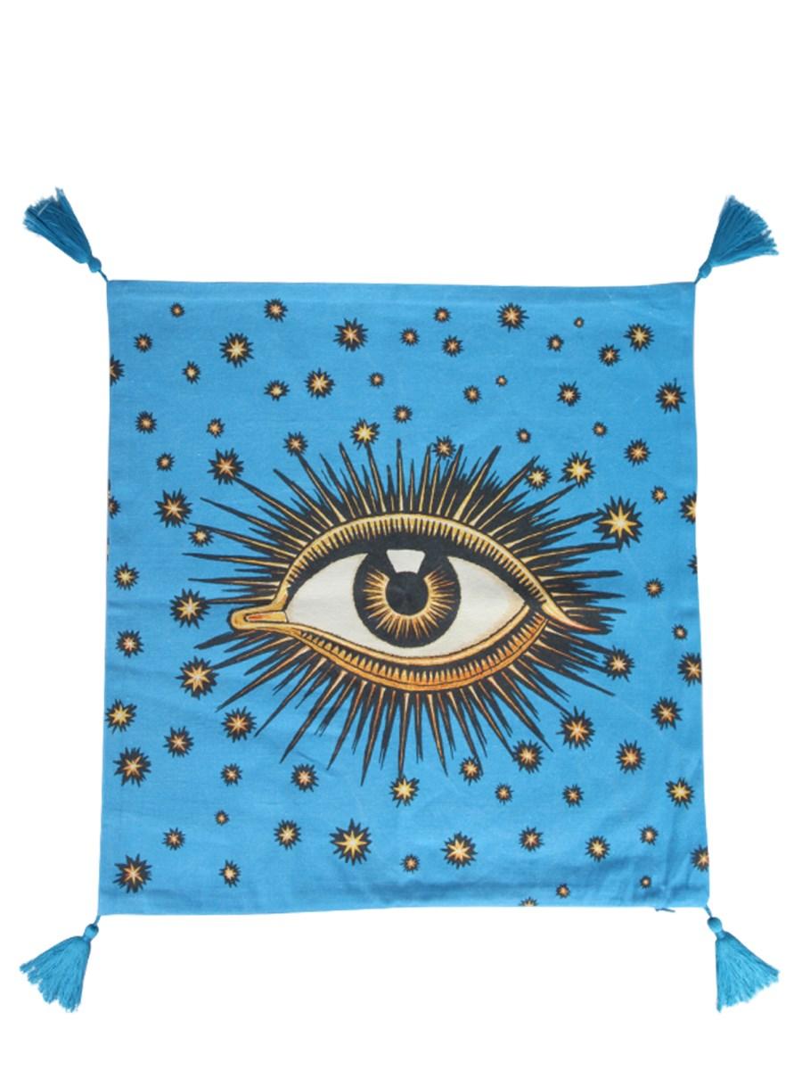 LES-OTTOMANS COPRICUSCINO IN COTONE CON STAMPA EYE