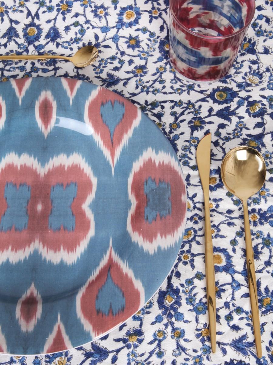 LES-OTTOMANS PIATTO IN CERAMICA CON STAMPA IKAT