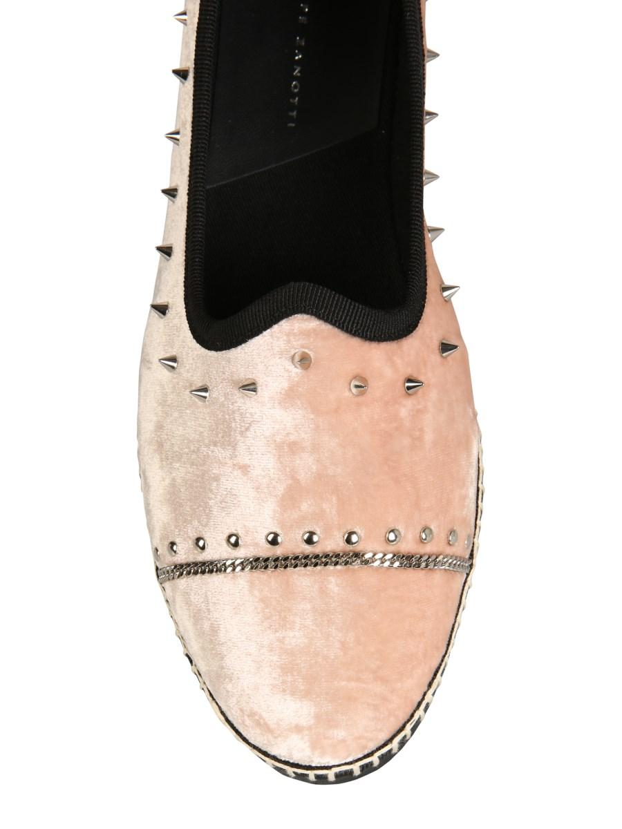 GIUSEPPE ZANOTTI LOAFER OTIUM IN VELLUTO CON BORCHIE